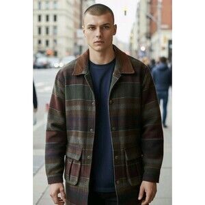 Vtg J Riggings Barn Coat Mens XL Wool Aztec Western Chore Aztec Navajo Coat Y2K